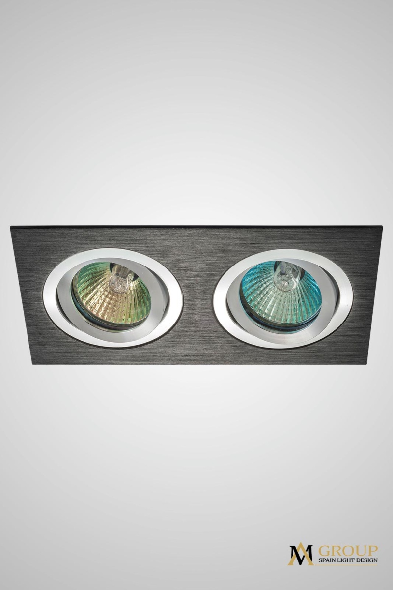 Встраиваемый двойной точечный светильник AM Group AM125 BK-CH