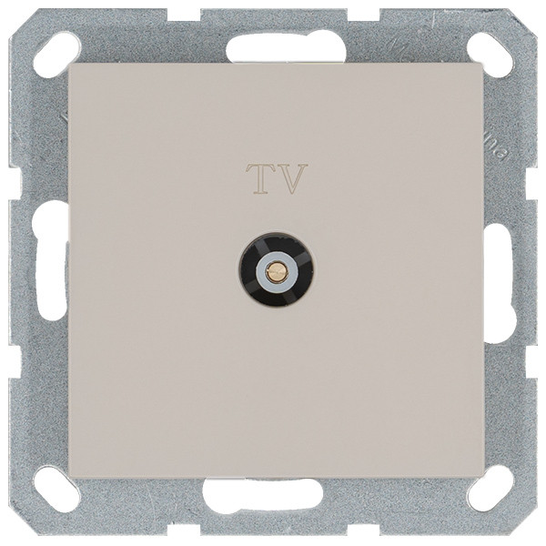 Jasmart Розетка TV Φ9.5mm проходная с накладкой, цвет Тауп