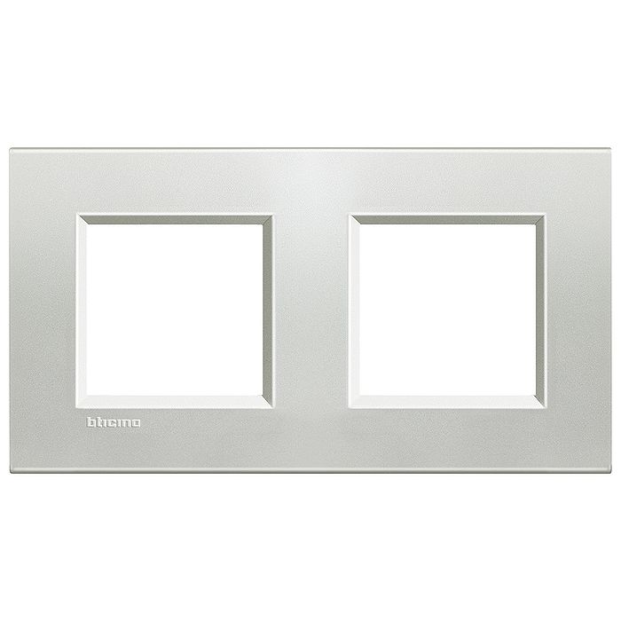 Рамка 2 поста BTicino LIVING LIGHT, серебристый, LNA4802M2AG