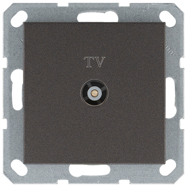Jasmart Розетка TV Φ9.5mm оконечная с накладкой, цвет Мокко