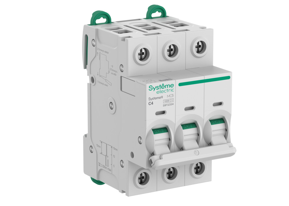 Systeme Electric Systeme9 Автоматический выключатель (АВ) C 4A 3P 10kA 400В