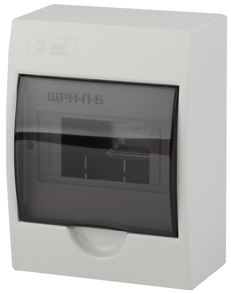 Корпус пластиковый навесной ЭРА SIMPLE ЩРН-П-06   IP41 прозрачная крышка белый