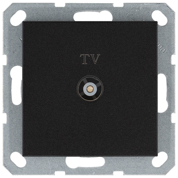 Jasmart Розетка TV Φ9.5mm проходная с накладкой, цвет Антрацит