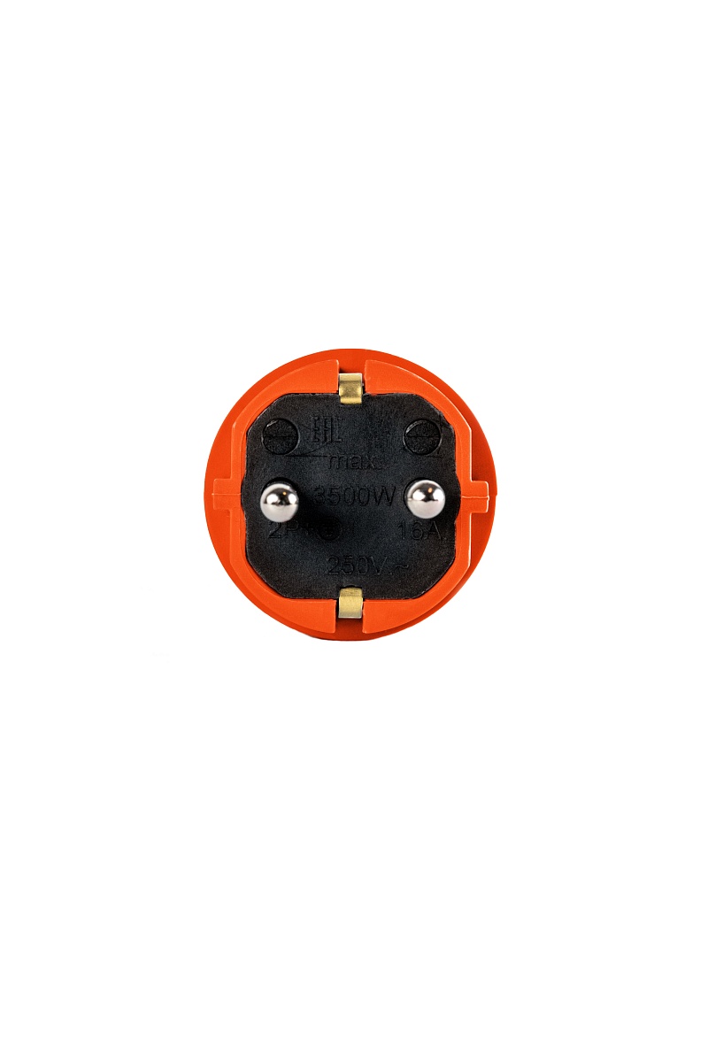Вилка прямая каучук 2P+PE 250V 16А IP44 оранжевая DYNEL 